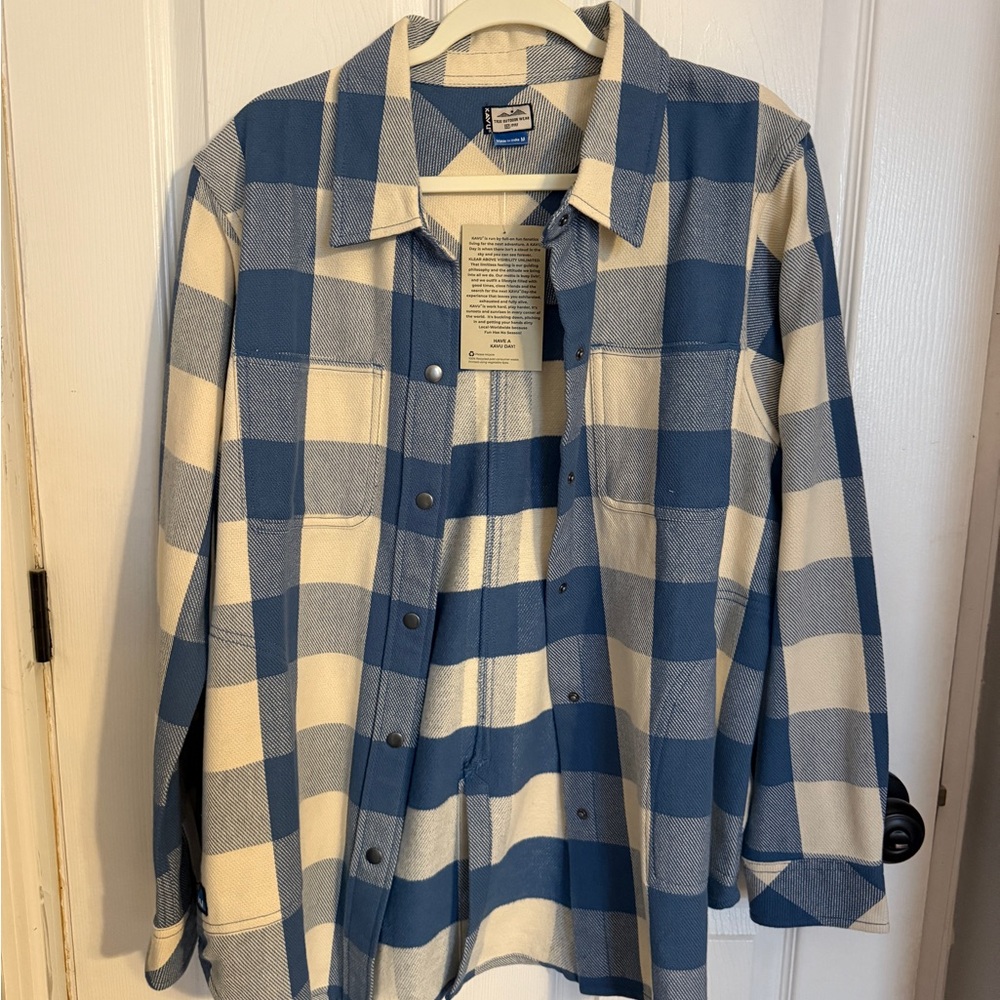 Blue and White Plaid Shirt